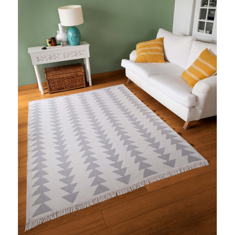 Priebe Cotton Argyle Indoor Rug, Rectangle 5'3" x 7'7"