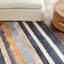 Striped Area Rug in Blue/Ivory/Gray-76019437