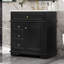 Meuble-lavabo moderne en bois d'acacia noir avec lavabo en céramique pour salle de bain contemporaine