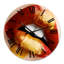 Plump Woman Lips With Red and Gold - Horloge murale moderne-60280788