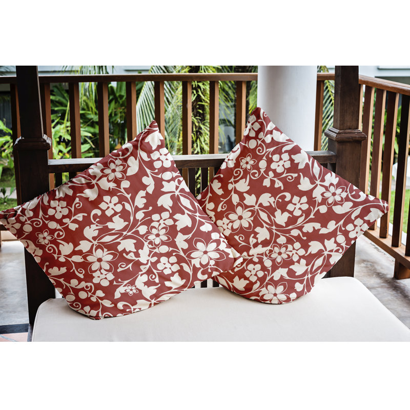 Coussin décoratif d'intérieur/d'extérieur, 20 po x 20 po, Rouge