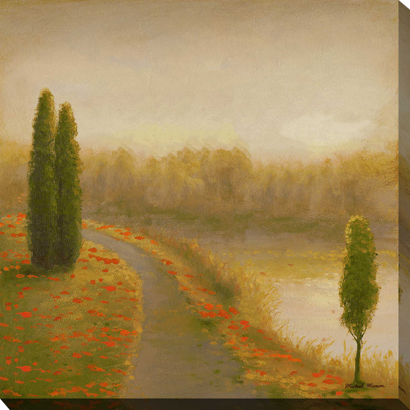 «Isle Floral Pathway I», reproduction de peinture acrylique, H 18 po x l 18 po x P 1 po, Toile tendue
