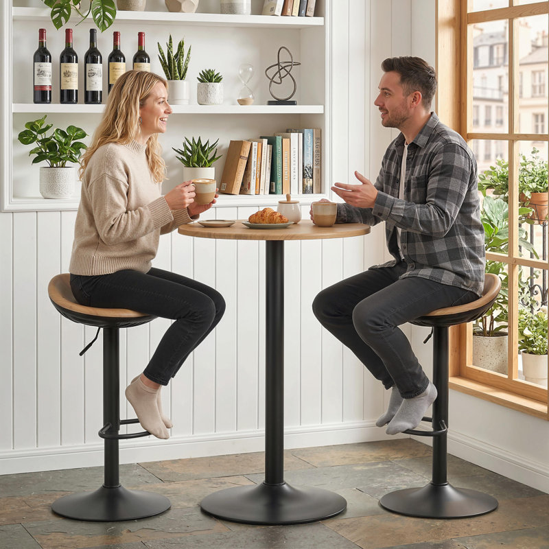 Swivel Upholstered Adjustable Height Bar Stool