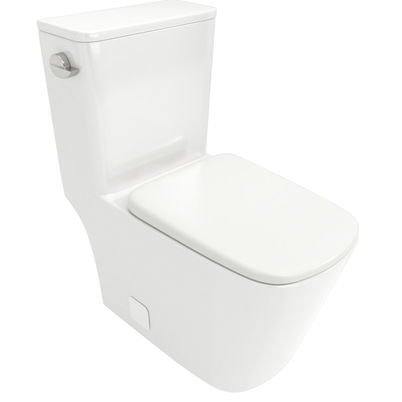 Toilette monobloc en céramique avec puissant effet de chasse d'eau - siège à fermeture douce, chasse d'eau à siphon, faible absorption d'eau, chasse d'eau moderne et hygiénique