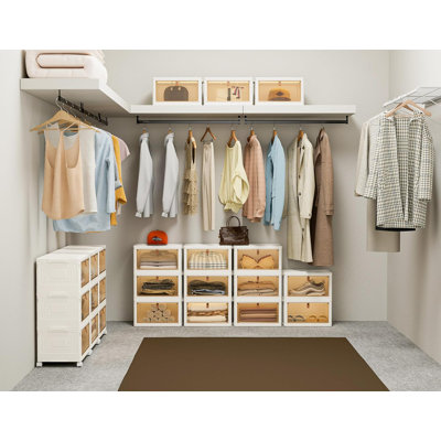 Closet Organizers and Storage 70Qt 3 Pack Stackable Storage Bins with 1 Lid Closet Organizer Boxes for Clothes Foldable Storage Box for Clothes/Toys/O