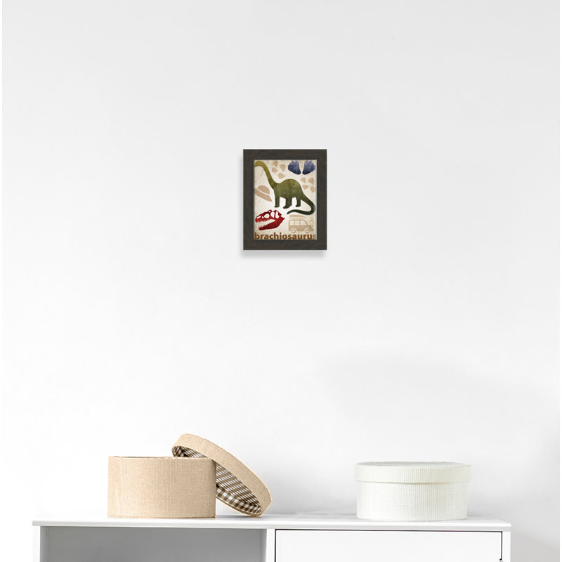 Adhésif décoratif dinosaures-03 ', H 12 po x l 10 po x P 0,625 po, Encadré plat à grain de bois noir