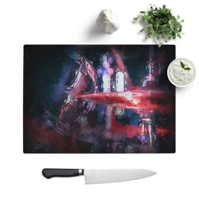 Glass Drum Kit in Abstract Chopping Board