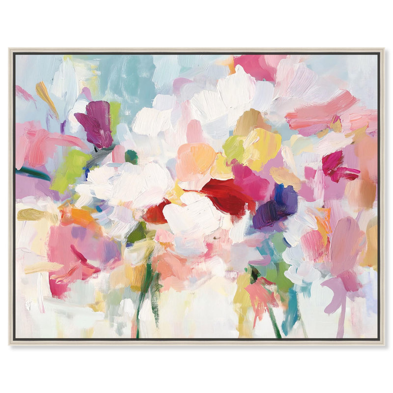 Saturated Colours II Canvas Abstracts by, Silver Frame, 21" H x 25" W