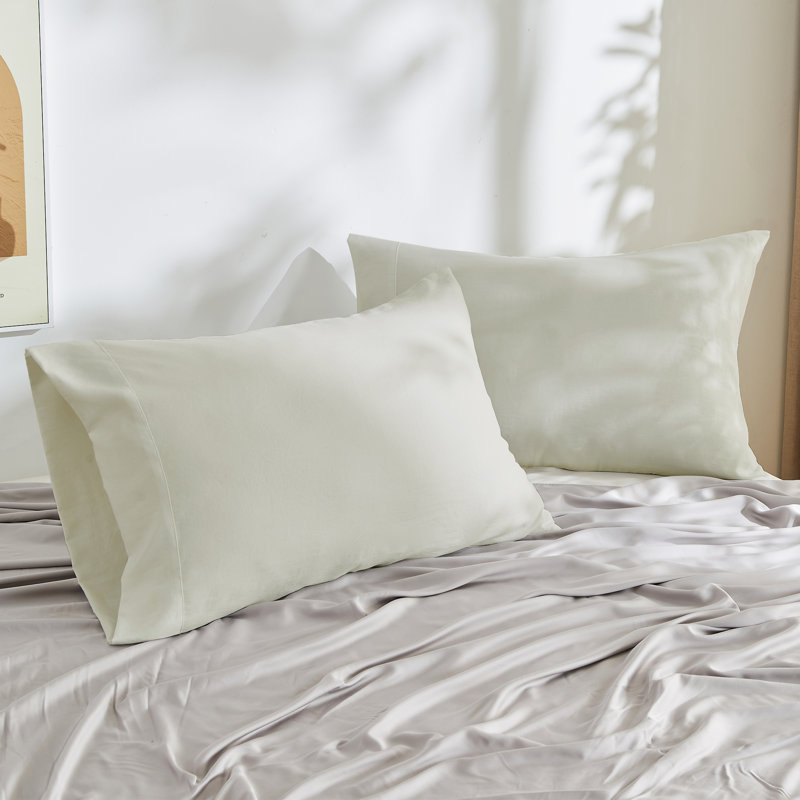 Soft Twill Microfiber Fabric Pillowcases Set, Beige, King Pillowcase