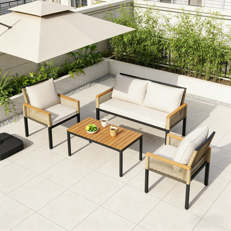 110cm Wide Straight Iron Patio Sectional Set