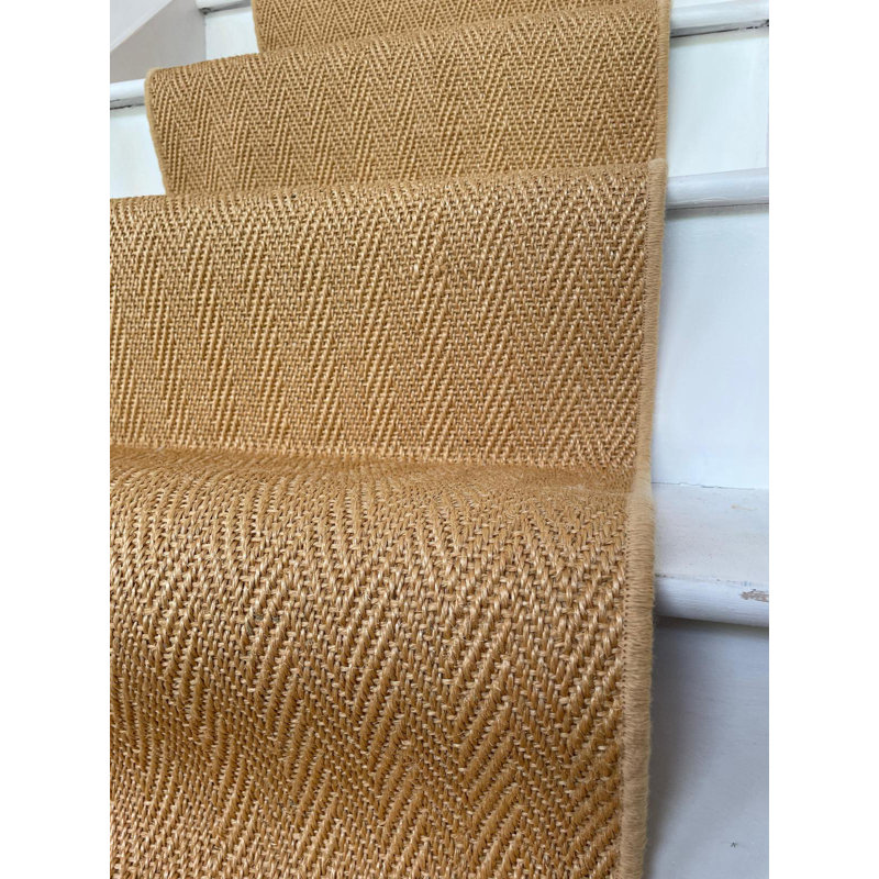 Devonshire Golden sisal herringbone carpet stair runner from Alternative Flooring Hampton range