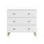 Commode d'appoint à 3 tiroirs, poignées en bois en forme de nuage