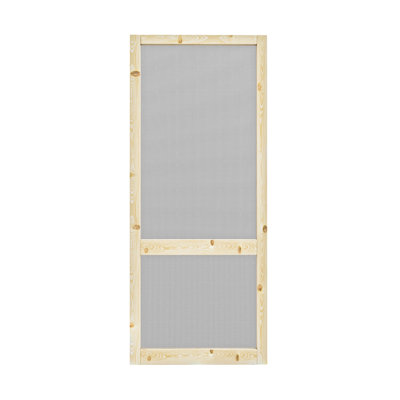 Screen  2 Bar 80-In Height White Primed Screen Door Slab Only