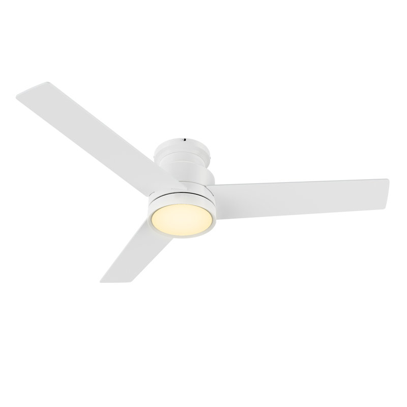 52" Ceiling Fan with Wall Control and Light Kit Included, Equipped with a Stable and Silent Motor, White