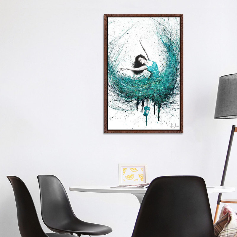 Jade Ballet by Ashvin Harrison - Print on Canvas, Classic Brown Wood Framed, 101.6 cm H x 66.04 cm W