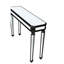 Console noire et argentée avec sculpture de style rétro, rangement ouvert pour le salon - l 48 po x H 32,7 po x P 14 po, bois massif + effet miroir en grain de verre, argent triangulaire