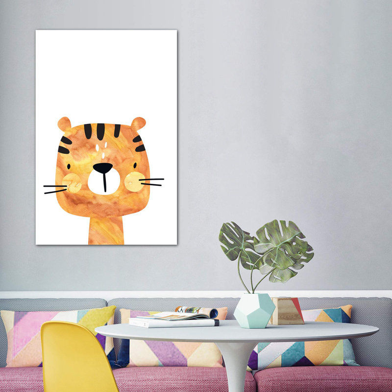 Tigre - impression d'art graphique, Toile tendue, Pas de tapis, H 60 po x l 40po x P 1,5 po