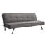 Futon avec structure en métal, pattes en acier inoxydable, tissu gris, 2, lit léger et portatif de 54,1 lb, gris, ajout de salon moderne de 70,34 po de long