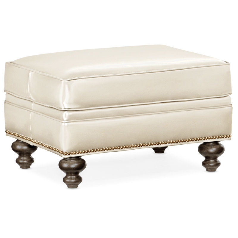 Repose-pieds rectangulaire en cuir véritable 26 "West, Cuir véritable Outsider Raven, Pavées, Naturel français