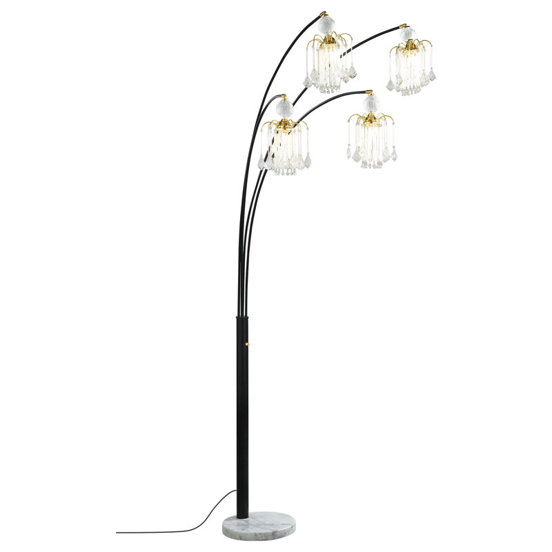 Maisel Floor Lamp With 4 Staggered Shades Black