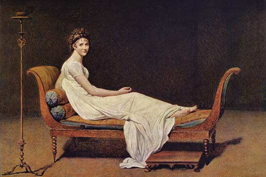 « portrait of madame récamier » par jacques louis david, reproduction d’art