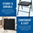 Plastic Development Group 34 Inch Card Table and 4 Chair Furniture Set, Black