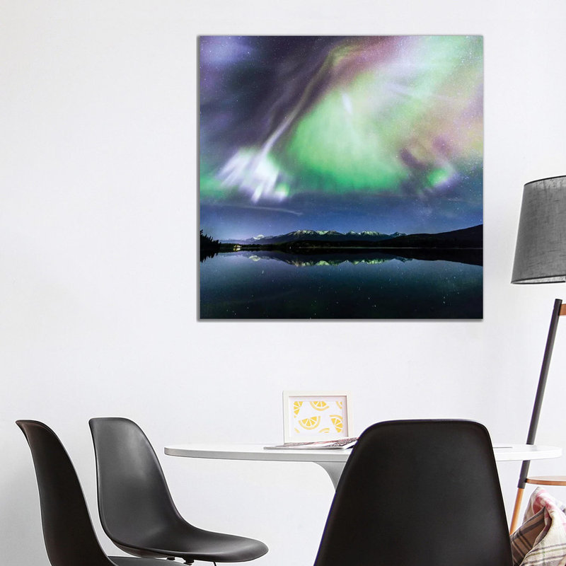 Aurora Borealis On The Canadian Rockies by Matteo Colombo - Wrapped Canvas Print, 93.98 cm H x 93.98 cm W x 1.91 cm D