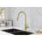 Gold Stainless Steel Kitchen Pull Down Faucet - 360 Rotatable High Spout, Simple Single Handle For Water Temperature And Flow Adjustment, Corrosion Rust-, 15.83 In. Deep, 10.04 Wide, 4.27-56660331