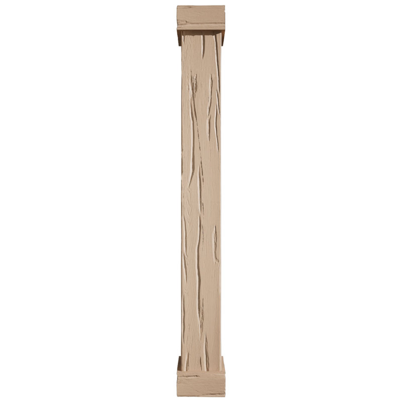 Enveloppe de colonne carrée Timberthane, H 60 po x l 12 po x P 12 po, Standard standard et base, Bois de rivière