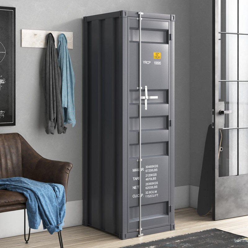 Armoire / garde-robe rectangulaire avec porte Cargo, 67 po H x 20 po L x 22 po P, Gunmetal