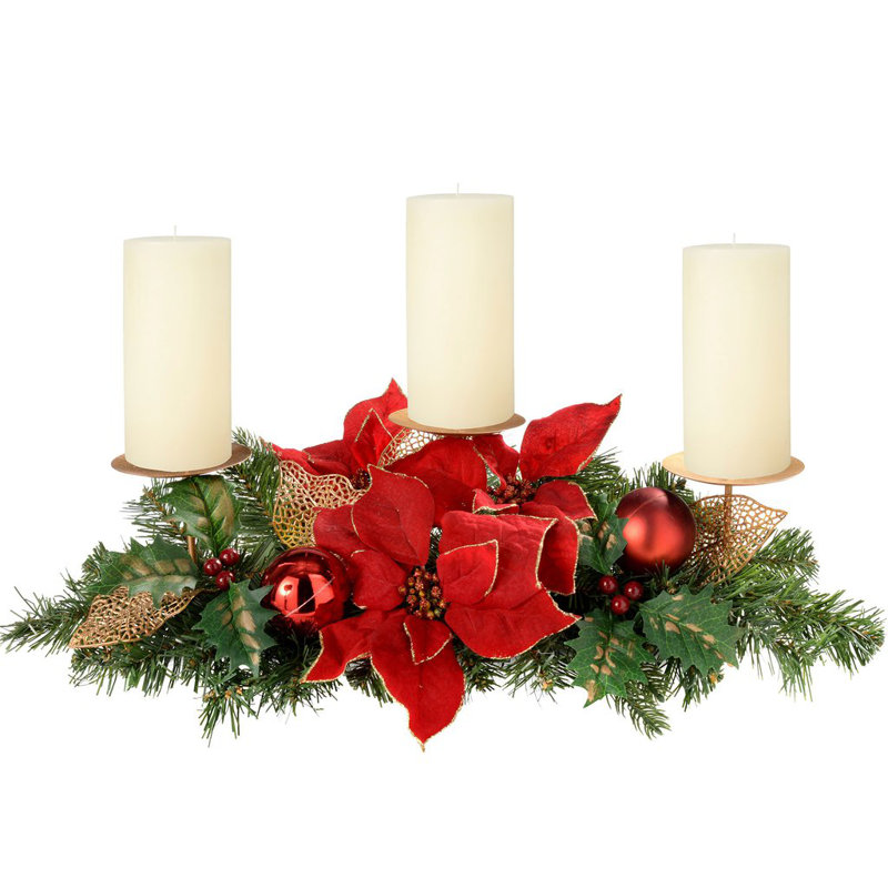 Poinsettia Candelabrum Arrangement
