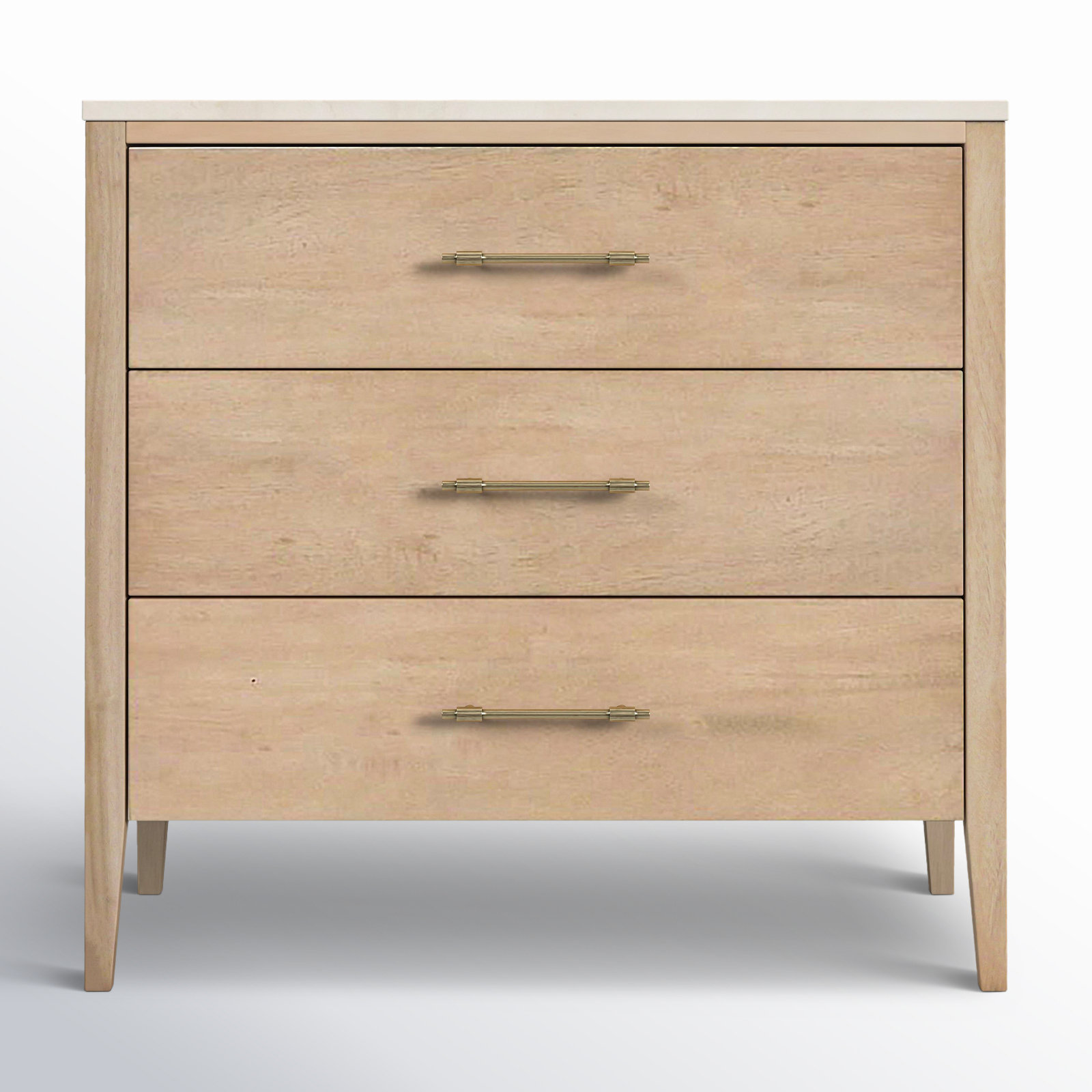 33" Genuine Marble Dresser, Natural/Ivory