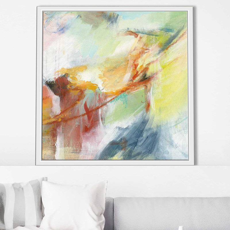 «Poss Possix III Crop» - peinture, Cadre flottant blanc, H 21,5 po x l 21,5 po x P 2 po