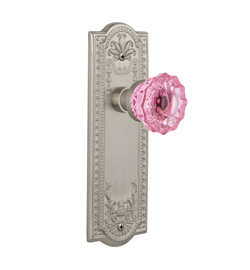 Meadows Plate with Crystal Pink Door Knob Nostalgic Warehouse 