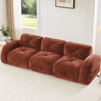 Canapé d'angle 3 places en velours doux 110 po, sans ossature, mousse haute densité 32D, antidérapant, sans assemblage, pour espaces de cotravail et espaces de détente.