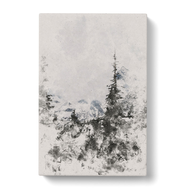 Forest And Mountain Landscape Watercolour - Wrapped Canvas, 76cm H x 50cm W x 3cm D