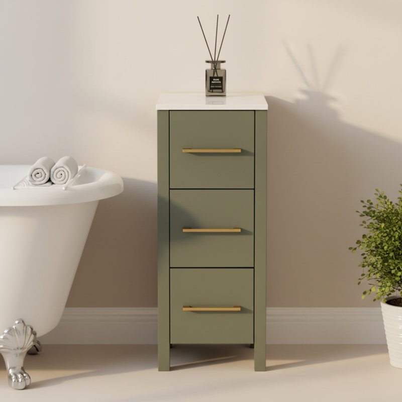 Meuble-lavabo 12 po , Vert rétro