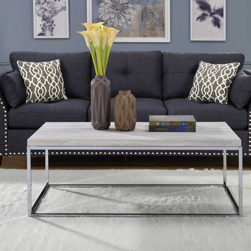 Table basse avec base luge pour système de configuration rectangulaire d'espaces de vie
