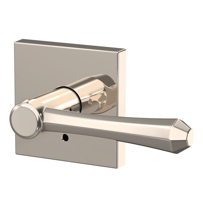 Custom Dempsey Hall-Closet and Bed-Bath Lever with Collins Trim, Polished Nickel