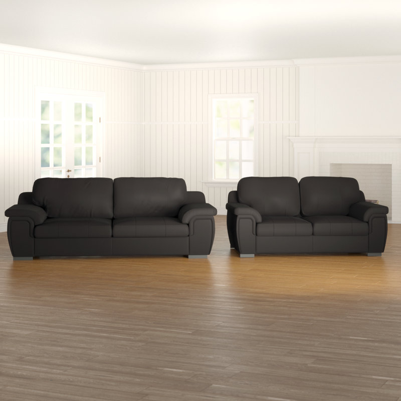 Cheswick 2 - Piece Faux Leather Living Room Set, Black