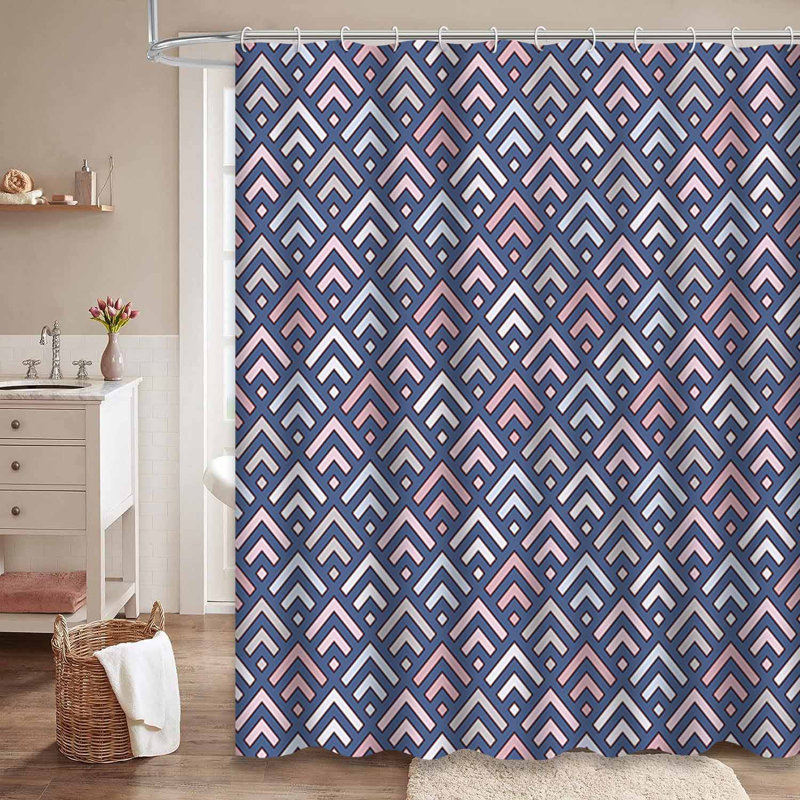 Rideau de douche abstrait avec 12 crochets, L 72 po x l 72 po