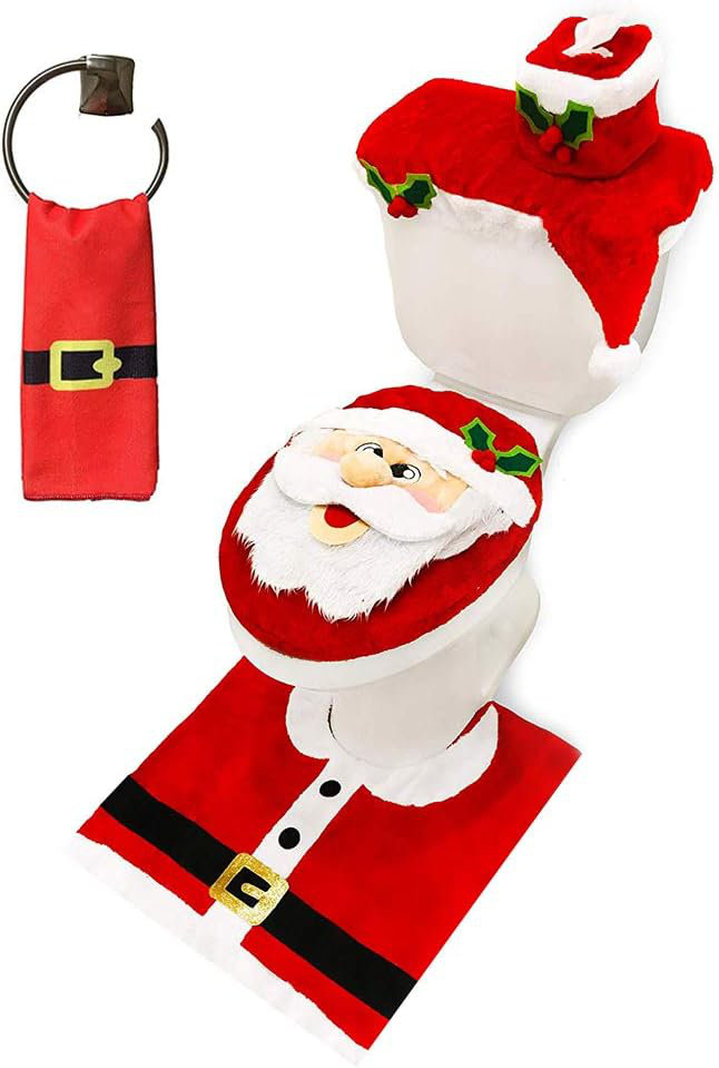 The Holiday Aisle® 5 Pieces Christmas Theme Bathroom Decoration Set