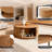 31.5'' Wooden Coffee Table, Round Coffee Table With Ample Storage For Living Room(Yellow Walnut)-588559370