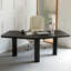 Bureau en bois massif noir courbé-1900087423