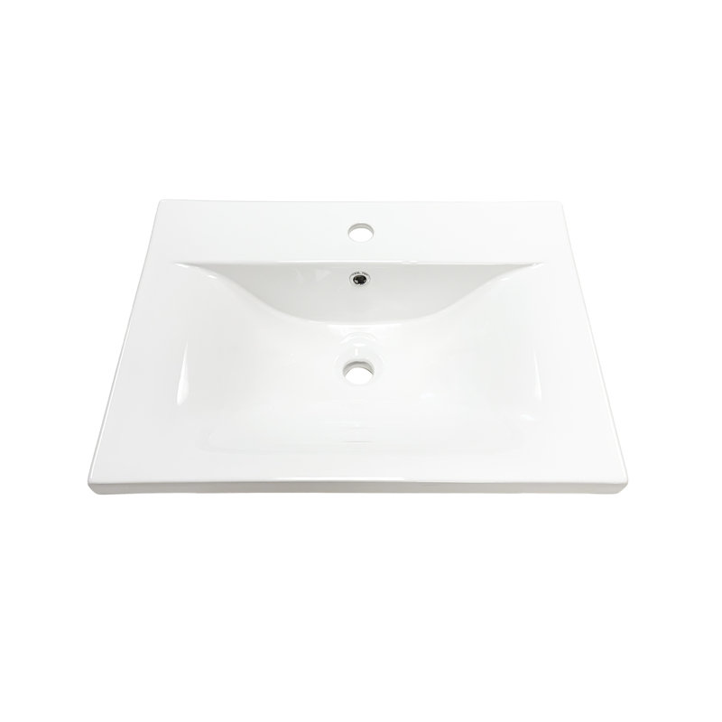 Comptoir de lavabo simple en céramique 24 "avec trou de robinet EdgeFlow
