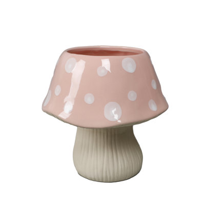7"D Ceramic Mushroom Pot