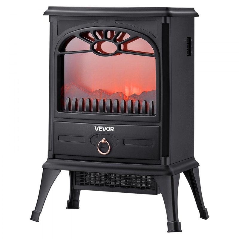 Chaufferette électrique sur pied 22,8 pouces avec flammes réglables 1500W - noir