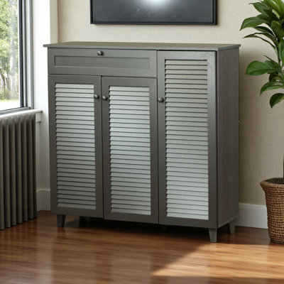 Andrew 10 Pair Shoe Storage Cabinet with 3 Doors & 1 Drawer, 45.16" H X 45.16" W X 14.32"D