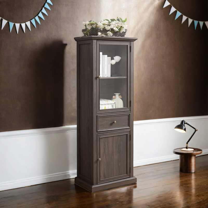 Armoire de rangement avec 2 portes et 1 tiroir, Brun