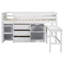Lit mezzanine simple simple avec bureau coulissant, tiroirs, armoire et tablettes-1309140517